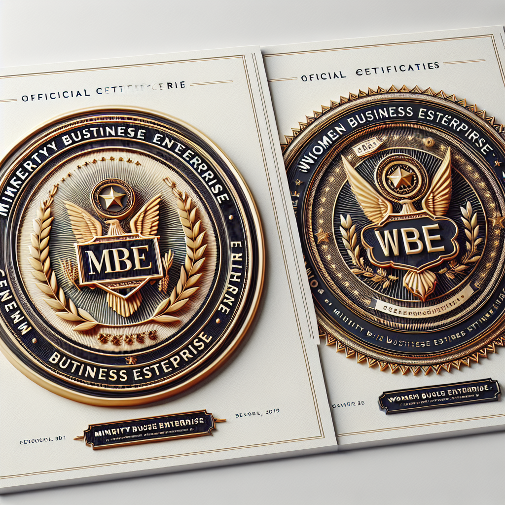 Realistic image of MBE and WBE certifications.
