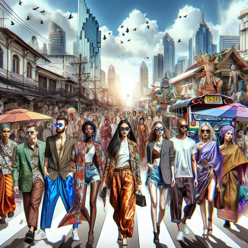 Bangkok street fashion scene depicting the vibrant and trendy atmosphere of V Shop