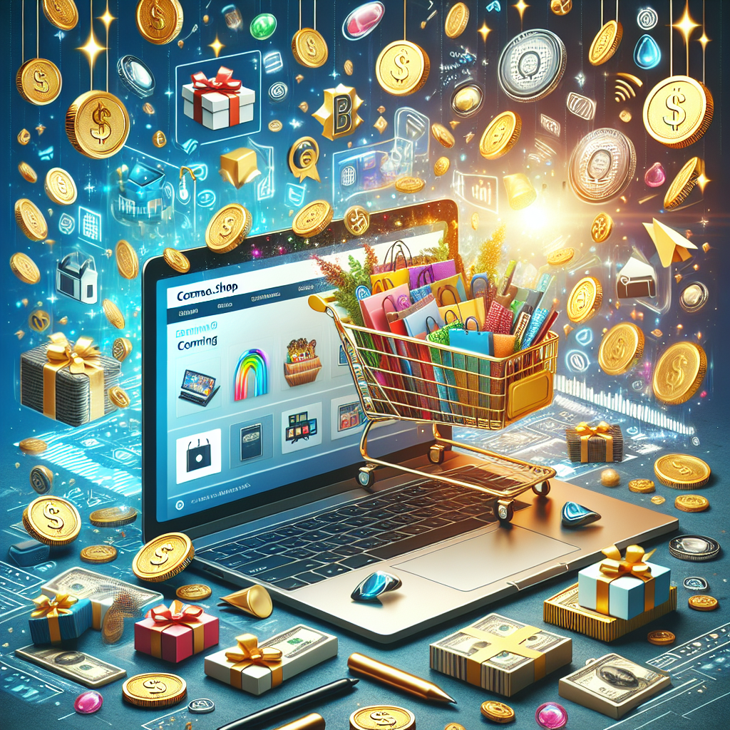 A realistic depiction of Discovery Dollars reward system for online shopping at Cosmoso.shop.