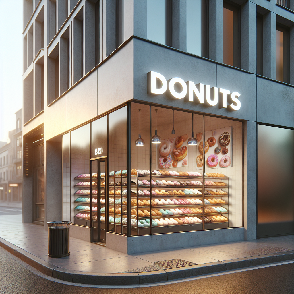 Exterior view of a J.CO donut outlet with large glass windows and modern design.