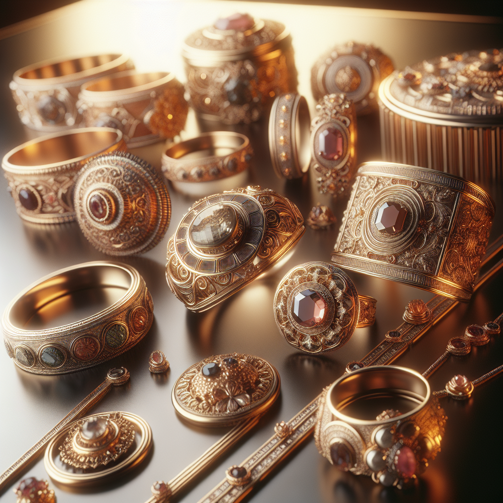 Close-up of luxury jewelry display in a boutique setting.