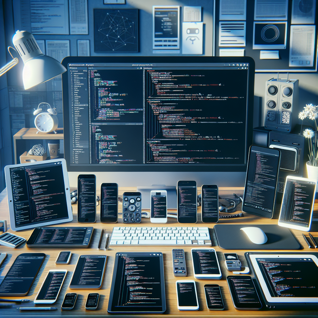 A developer's workspace with tools for app testing and quality assurance.