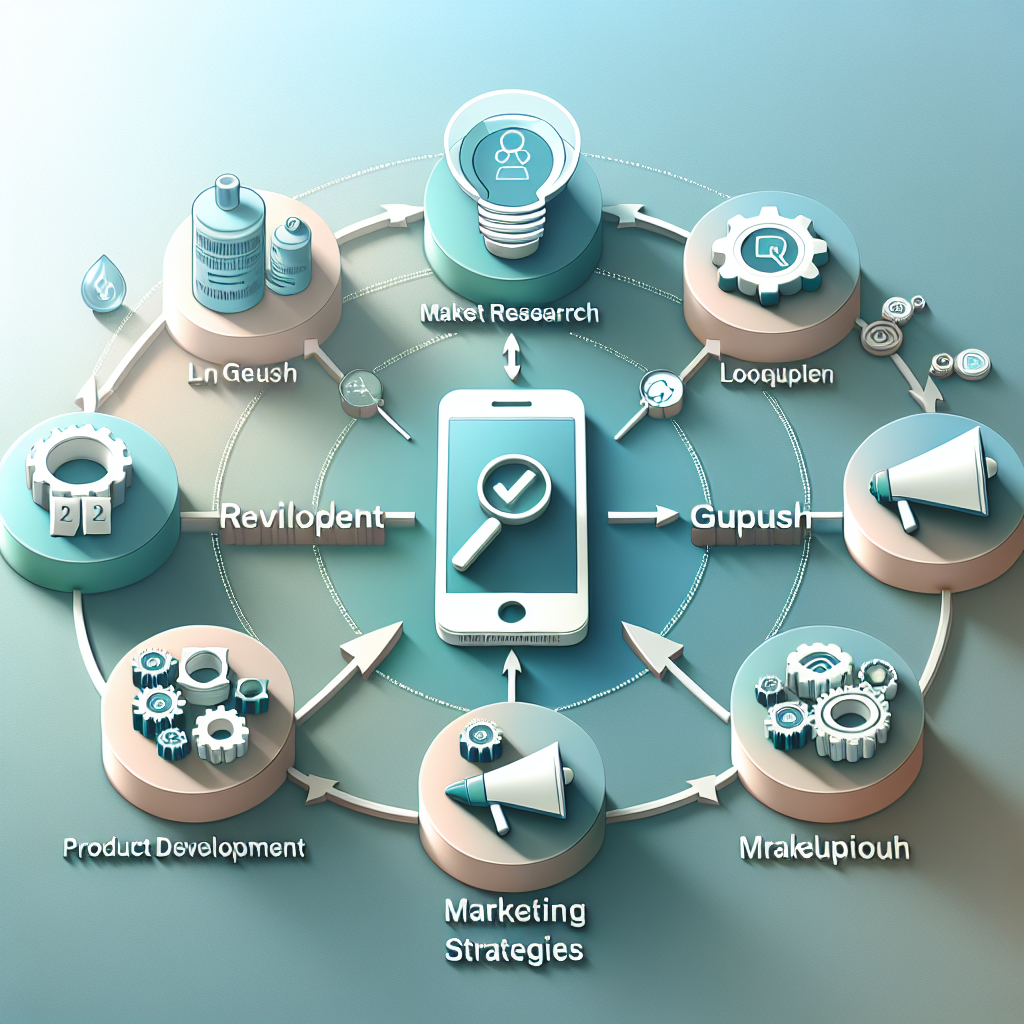 An abstract representation of a roadmap for a mobile app launch consulting framework.