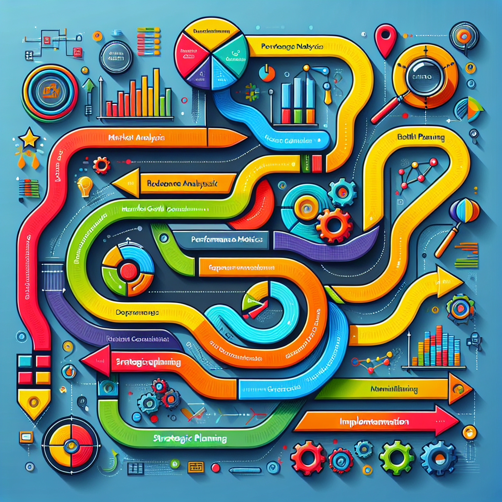 An abstract roadmap depicting a revenue growth consulting framework.