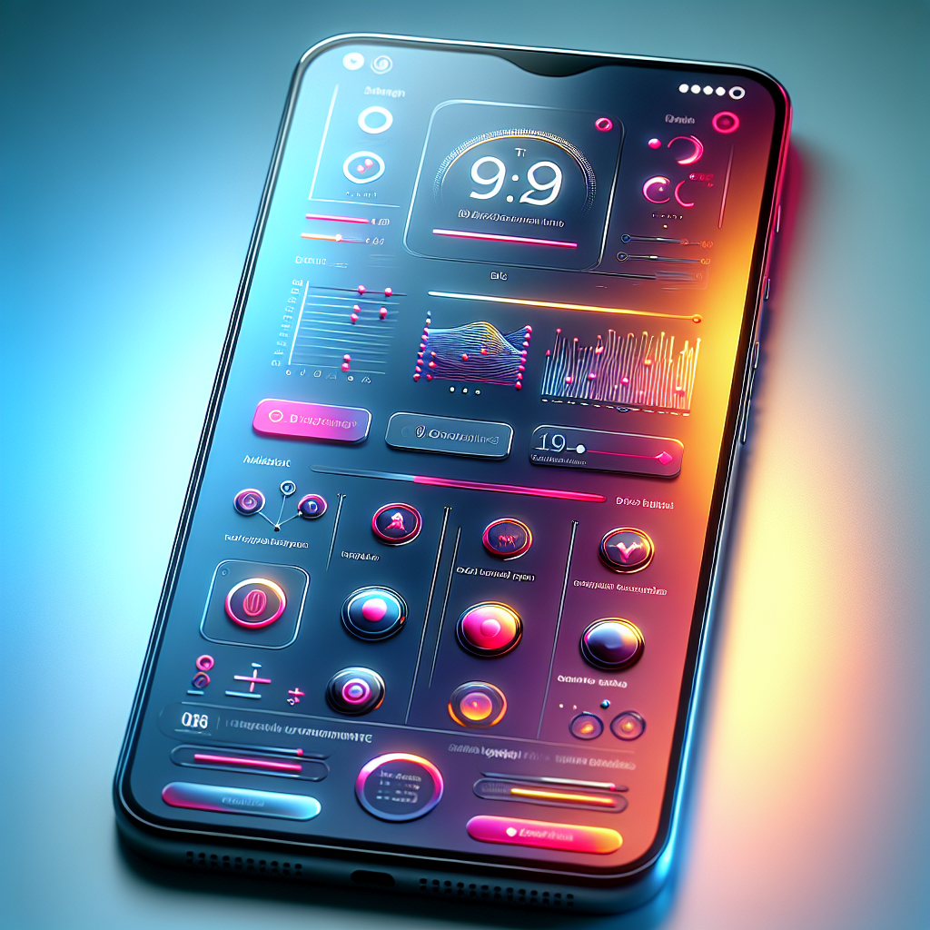 A modern mobile user interface displayed on a sleek smartphone.