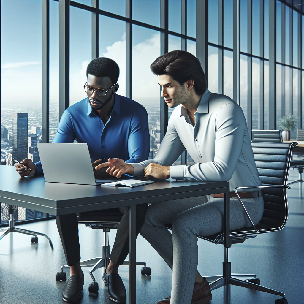 Software engineers collaborating in a modern office.