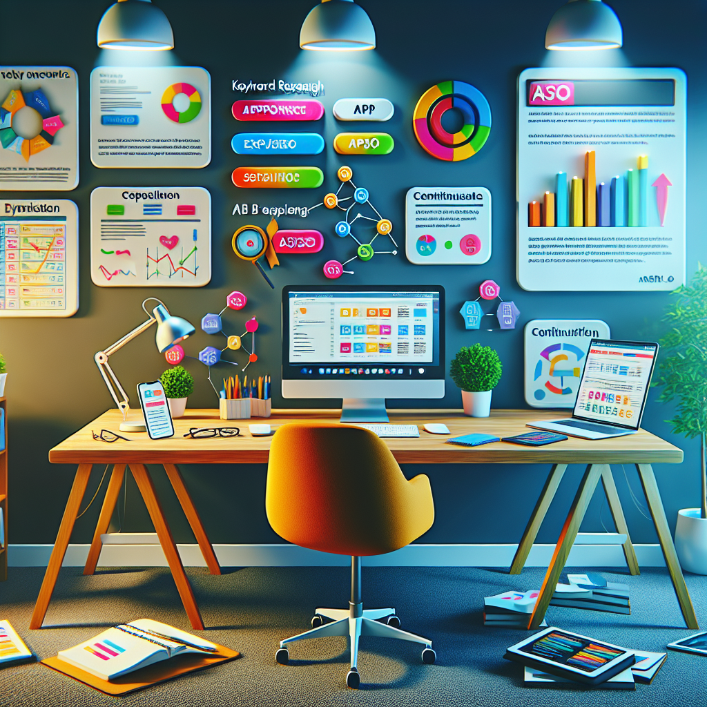 A workspace illustrating elements of App Store Optimization costs.