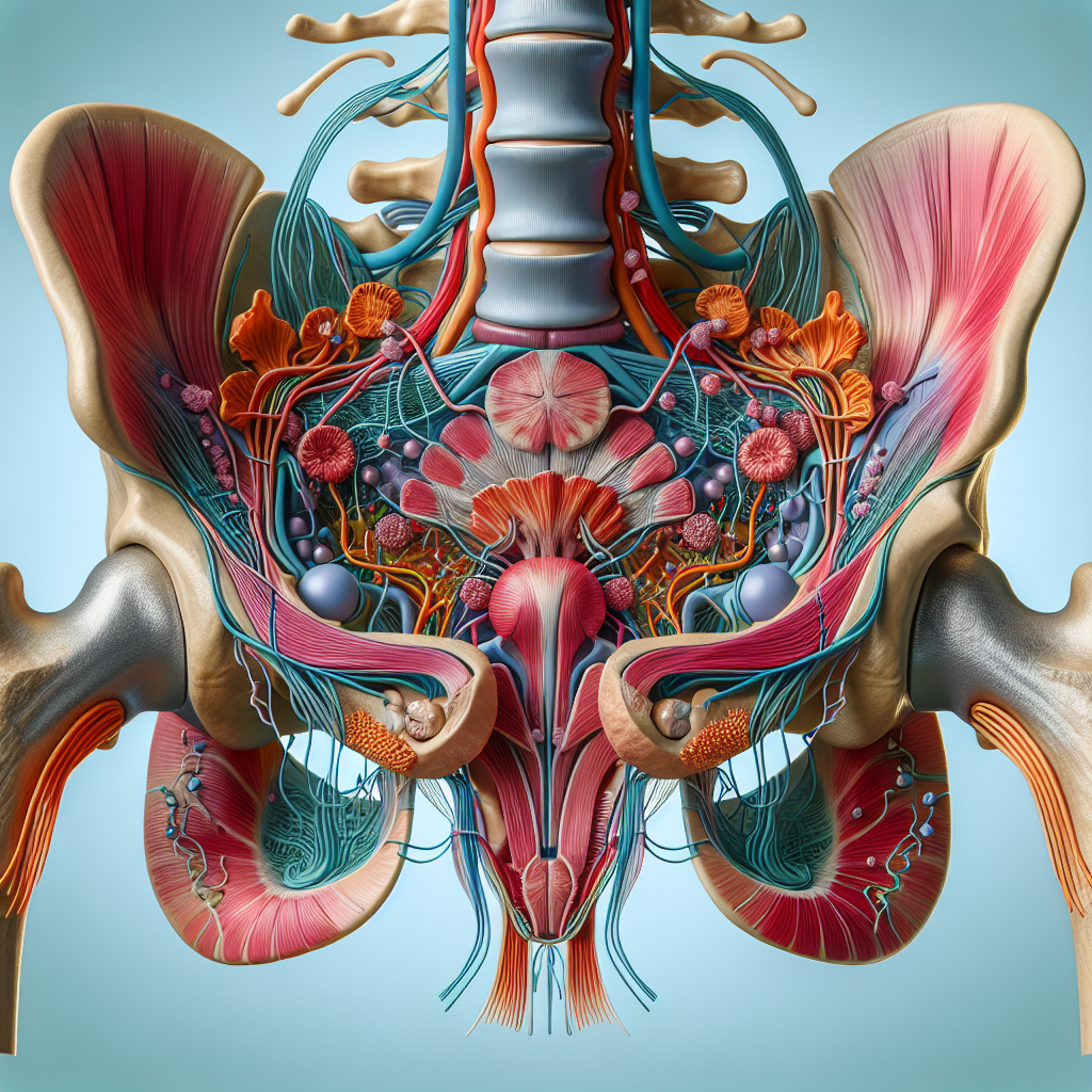 Detailed anatomical diagram of pelvic floor health.
