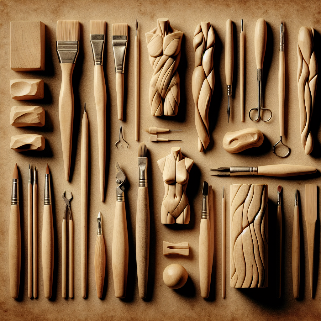 A set of wooden body sculpting tools arranged on a plain background.