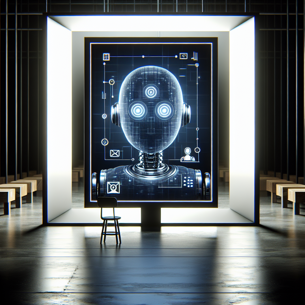 A realistic depiction of an advanced AI chatbot interface on a digital screen.