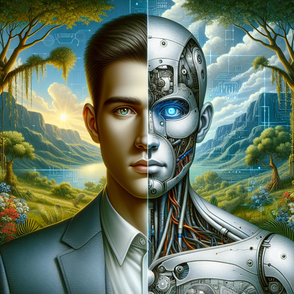 Depiction of AI replacing human roles in a realistic style.