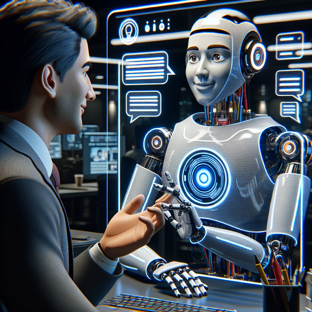 AI chatbot interacting with a user in a realistic setting.