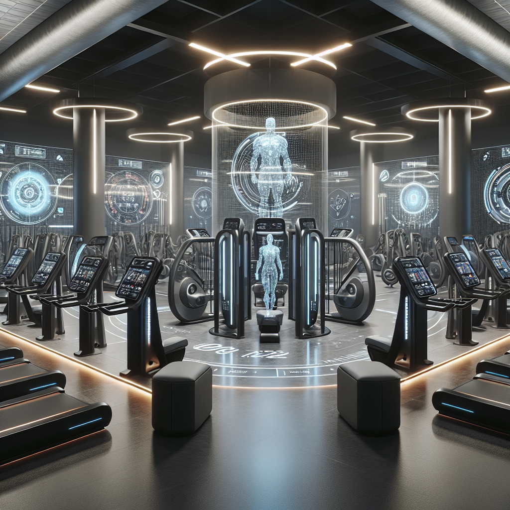 Modern gym with AI-powered fitness solutions.