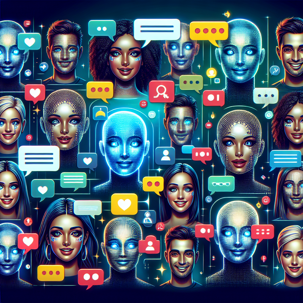 AI chatbots conversing on a dating platform in a realistic style.