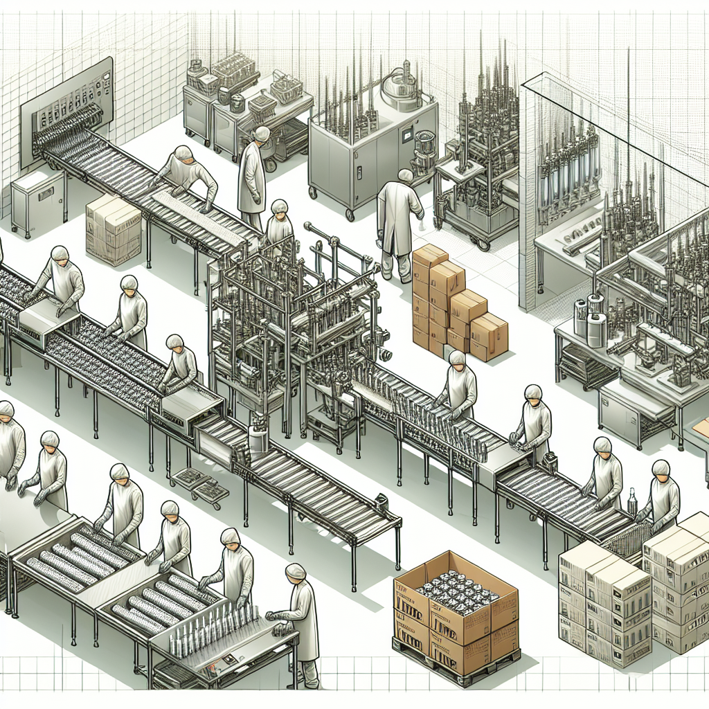 A realistic image of a vape co-packing facility in operation.