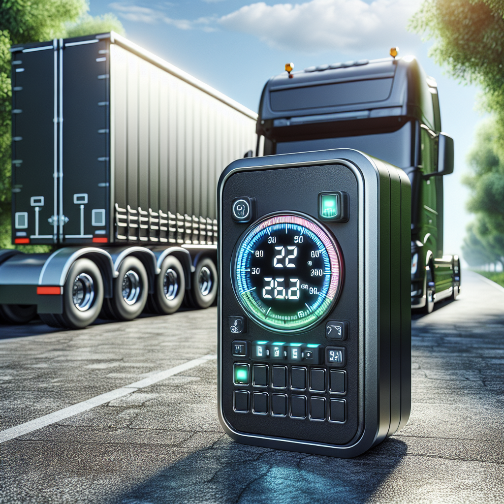 A Jansite TPMS unit monitoring trailer tire pressure and temperatures.