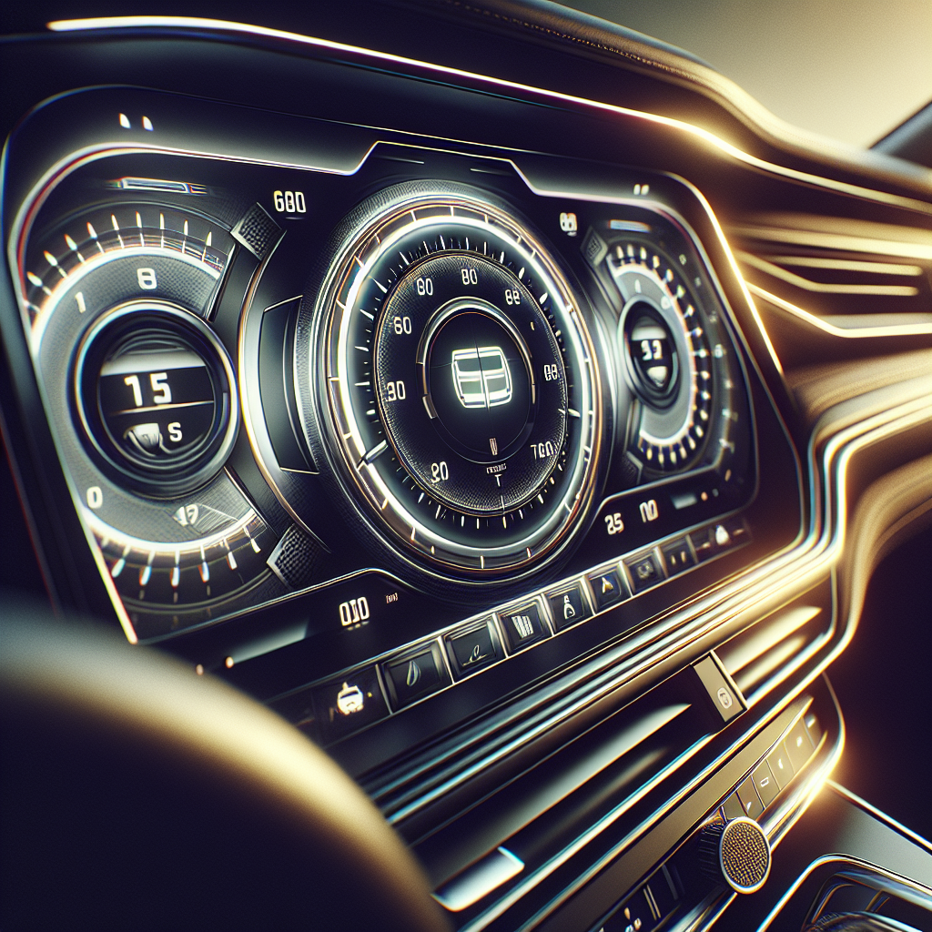 A modern vehicle dashboard displaying a Tire Pressure Monitoring System.