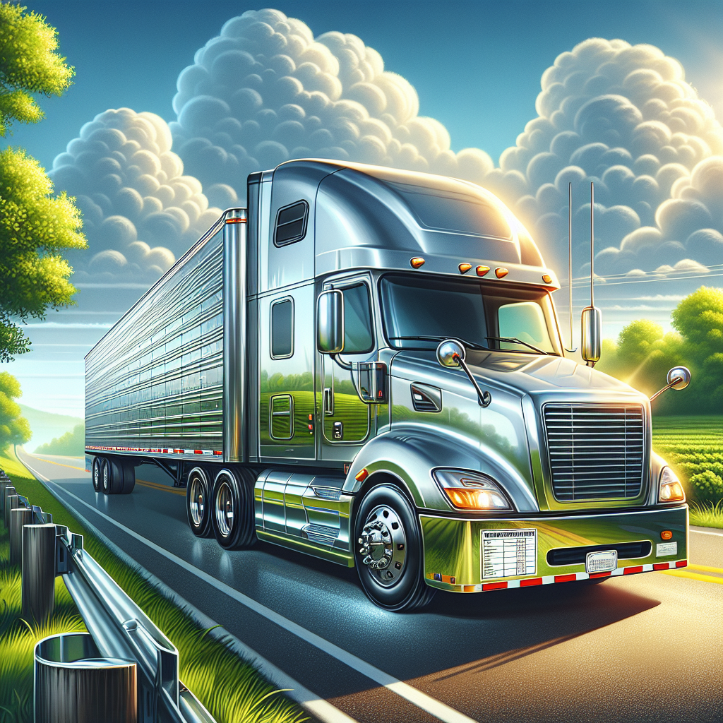 A well-maintained silver trailer parked on a road amidst a green landscape, emphasizing trailer safety.