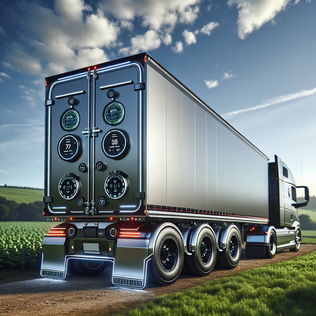 A modern trailer featuring Jansite TPMS technology in an outdoor setting.
