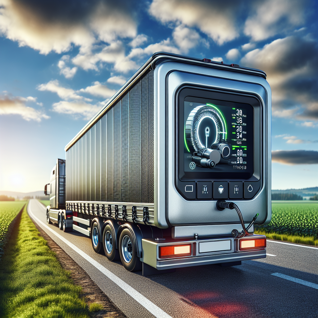 A modern Tire Pressure Monitoring System installed in a trailer on a highway.