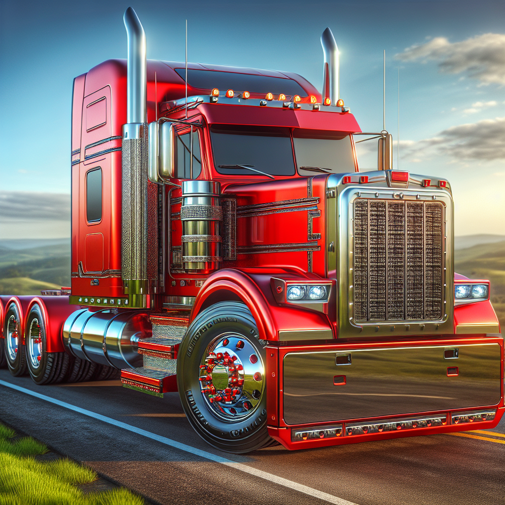 A heavy truck on a highway with visible TPMS sensors on its tires.