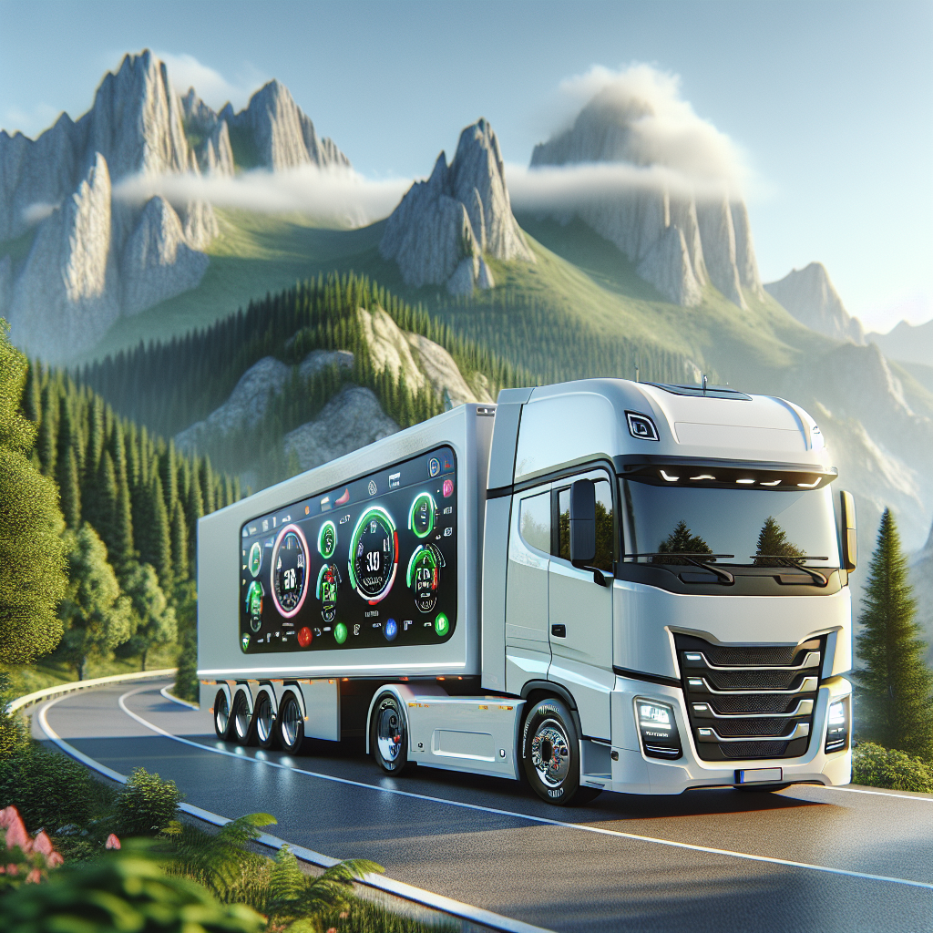 A modern trailer with a visible Tire Pressure Monitoring System in a scenic outdoor setting.