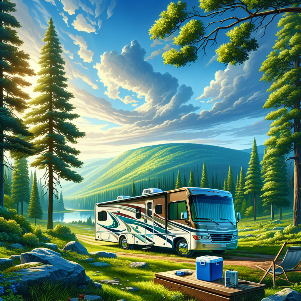A recreational vehicle in a natural setting, showcasing the importance of TPMS.