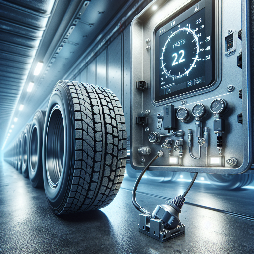 A trailer tire pressure monitoring system displayed with a tire and sensor.