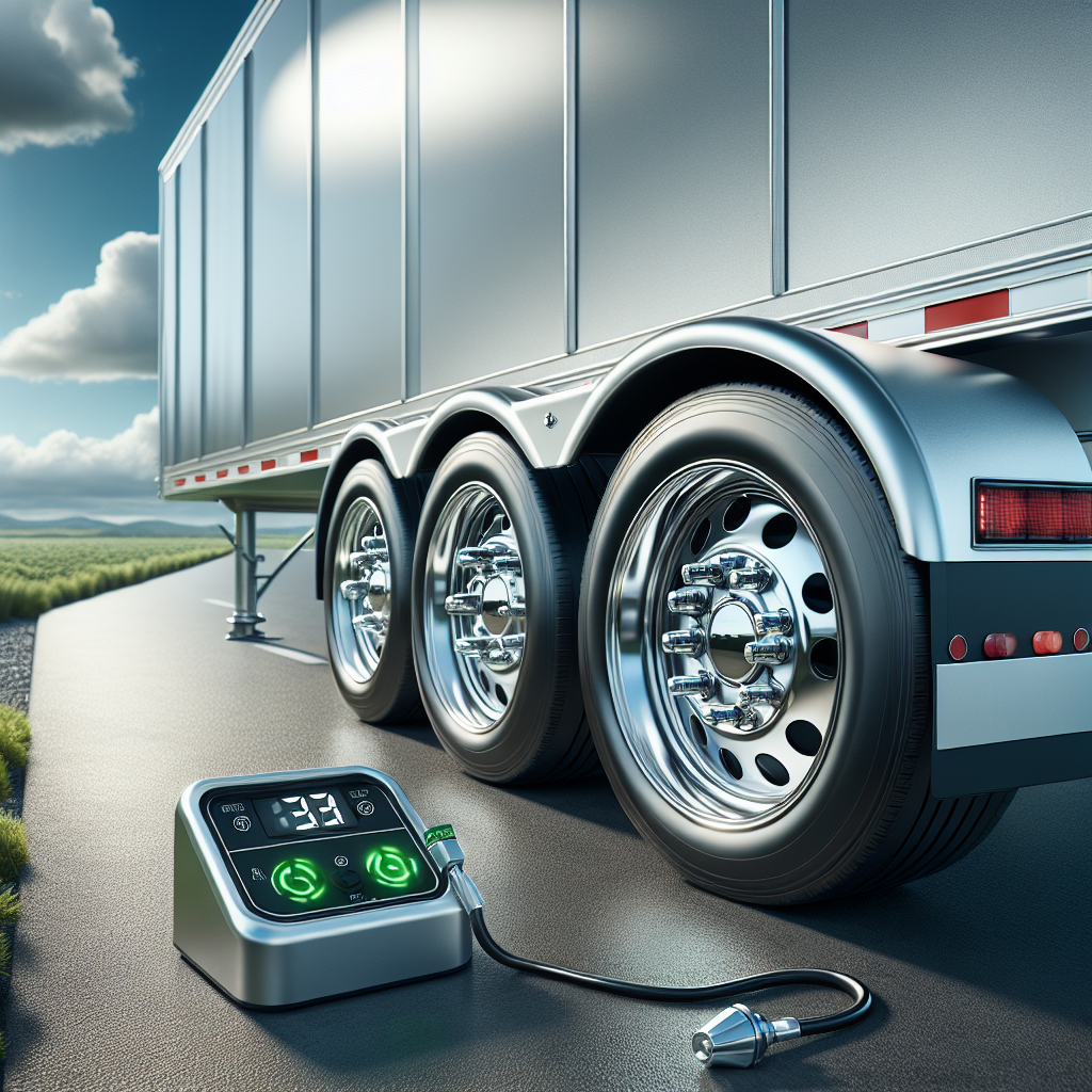 A trailer with a tire pressure monitoring system and properly inflated tires.