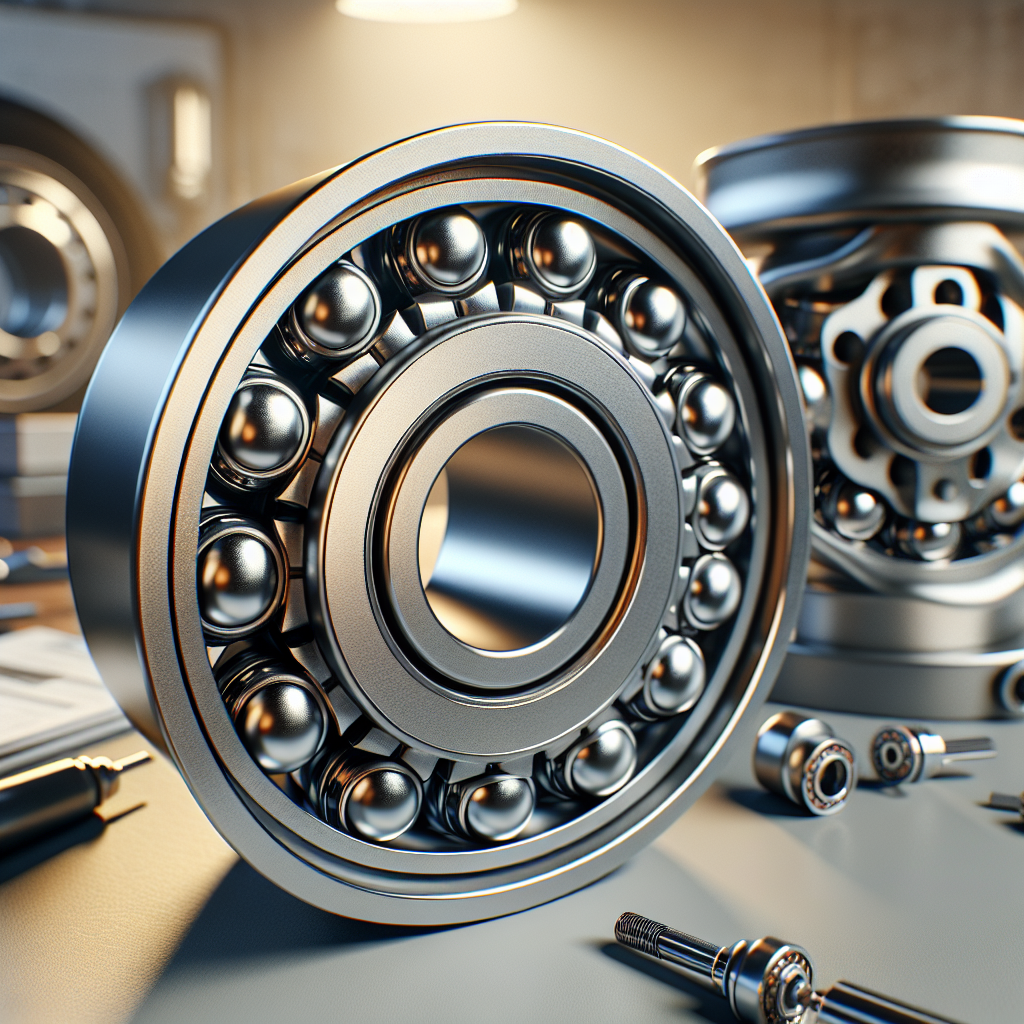 Close-up view of wheel bearings with a trailer wheel in the background.