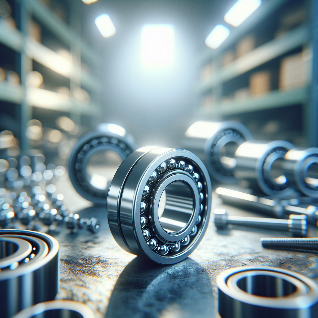Close-up view of shiny metallic trailer bearings in a workshop setting.