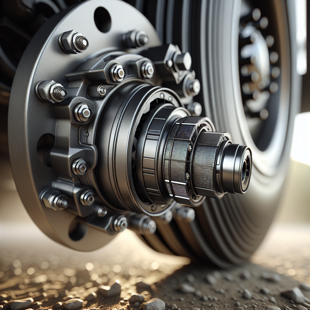 A close-up view of a trailer hub temperature sensor attached to a trailer wheel.
