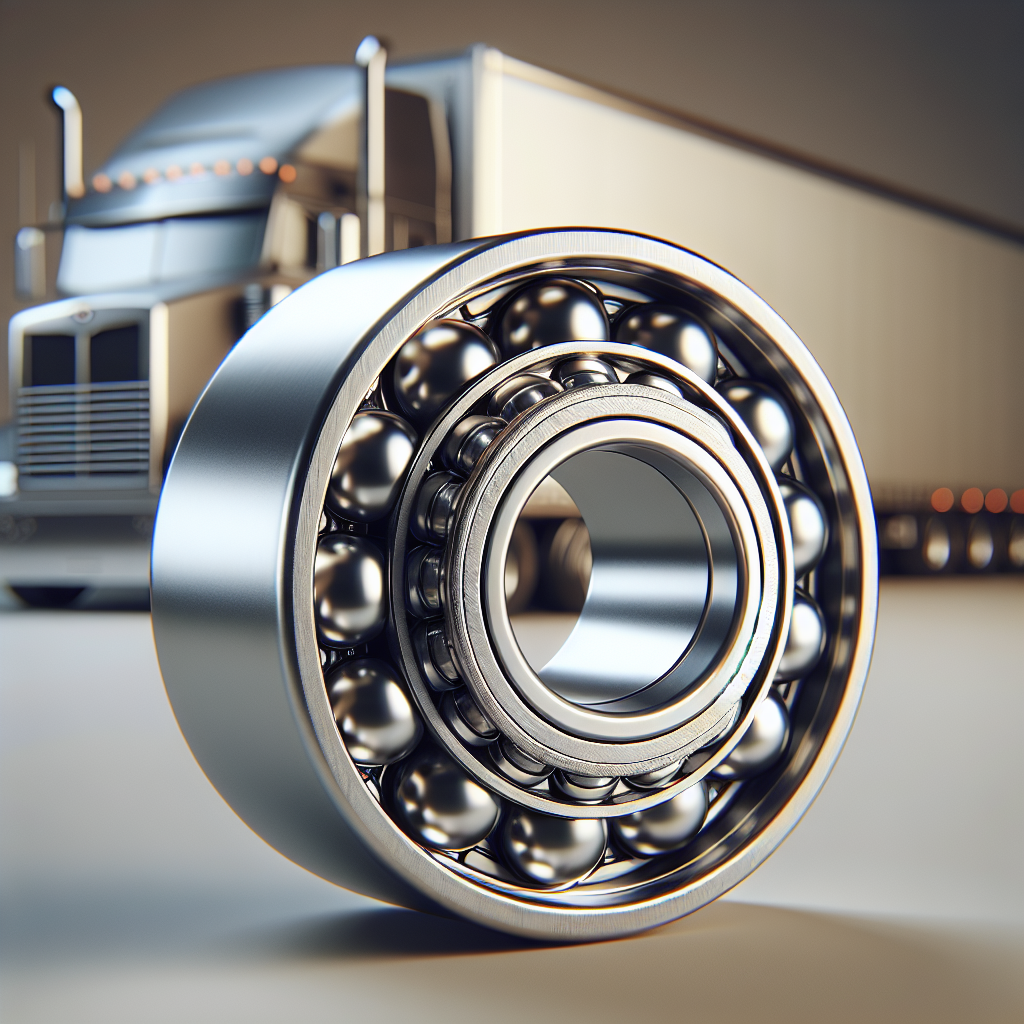 A detailed view of a trailer wheel bearing against a neutral background.