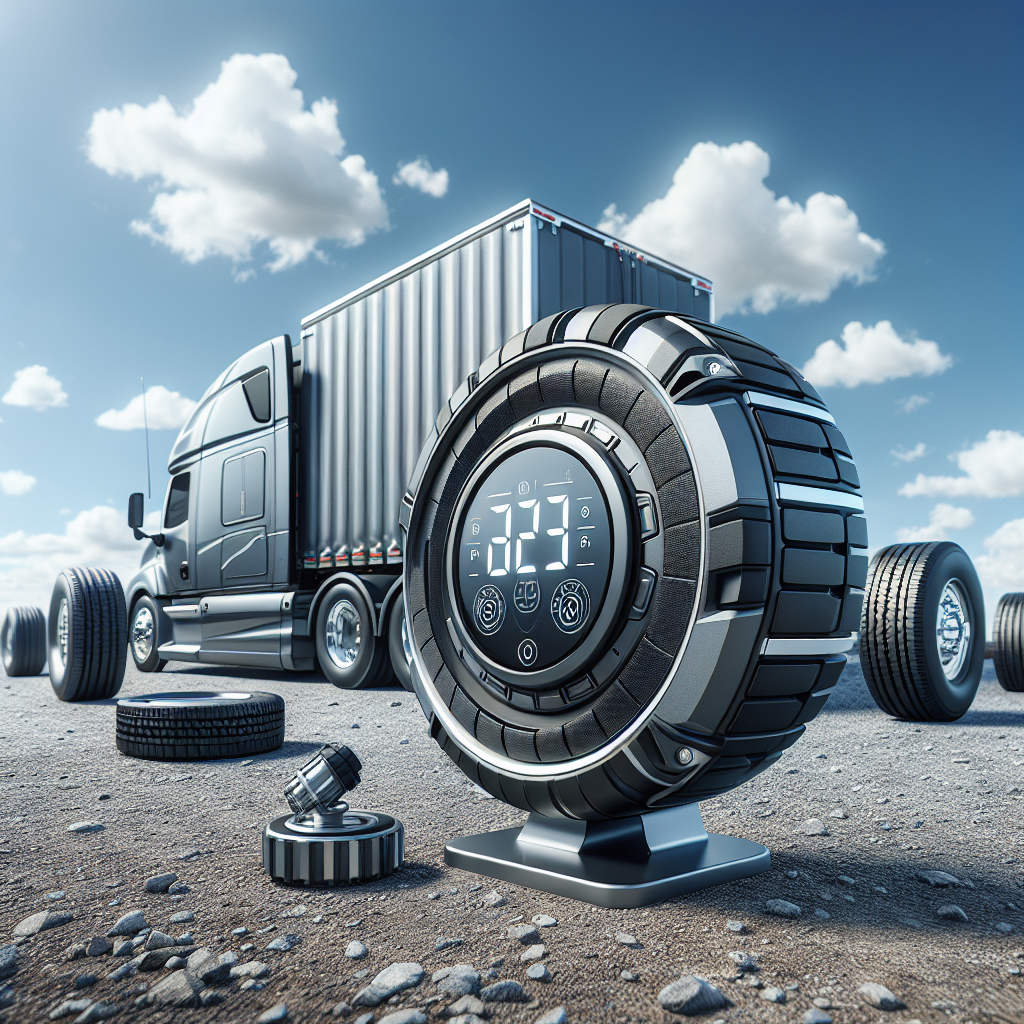 A trailer with a TPMS sensor, showcasing safety and technology.