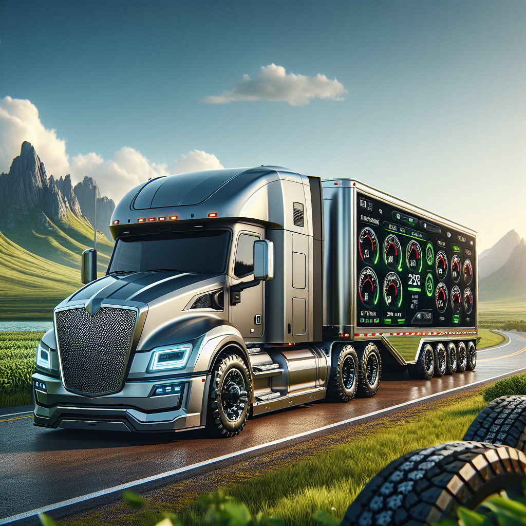 A modern trailer with a tire pressure monitoring system on a highway.