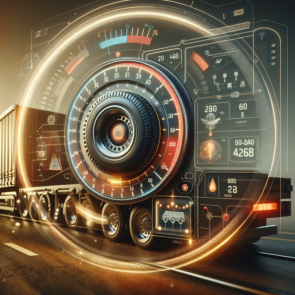 A modern tyre pressure monitoring system dashboard illustration.