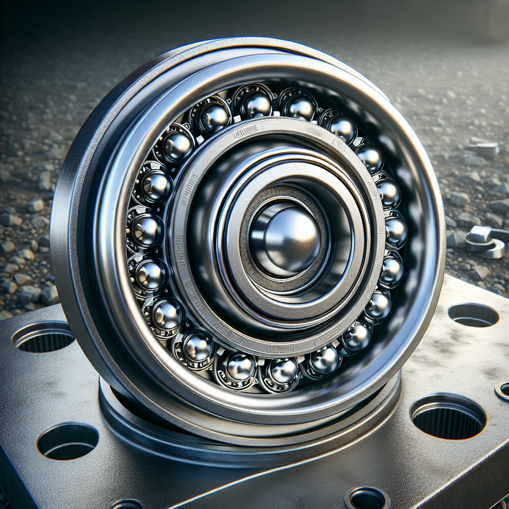 Close-up of trailer wheel bearings within a wheel hub.