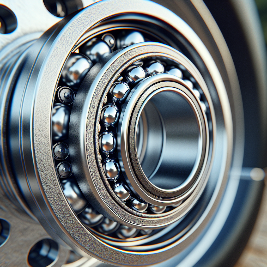 A close-up view of a trailer wheel bearing highlighting its detailed design.
