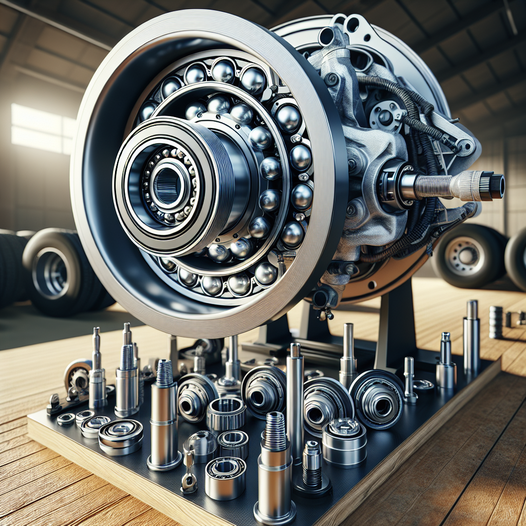 Illustration of wheel bearings in a trailer assembly.