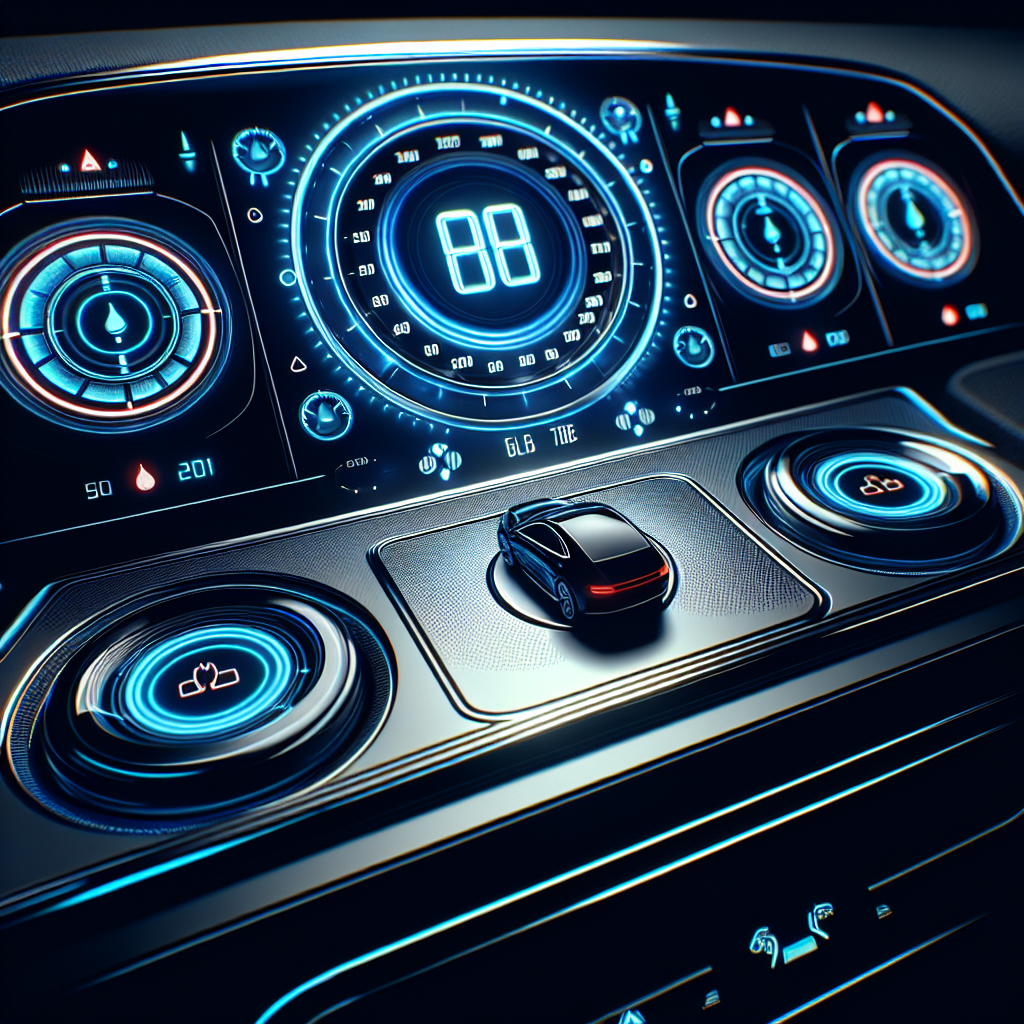 A modern vehicle dashboard featuring a digital tire pressure monitoring system.