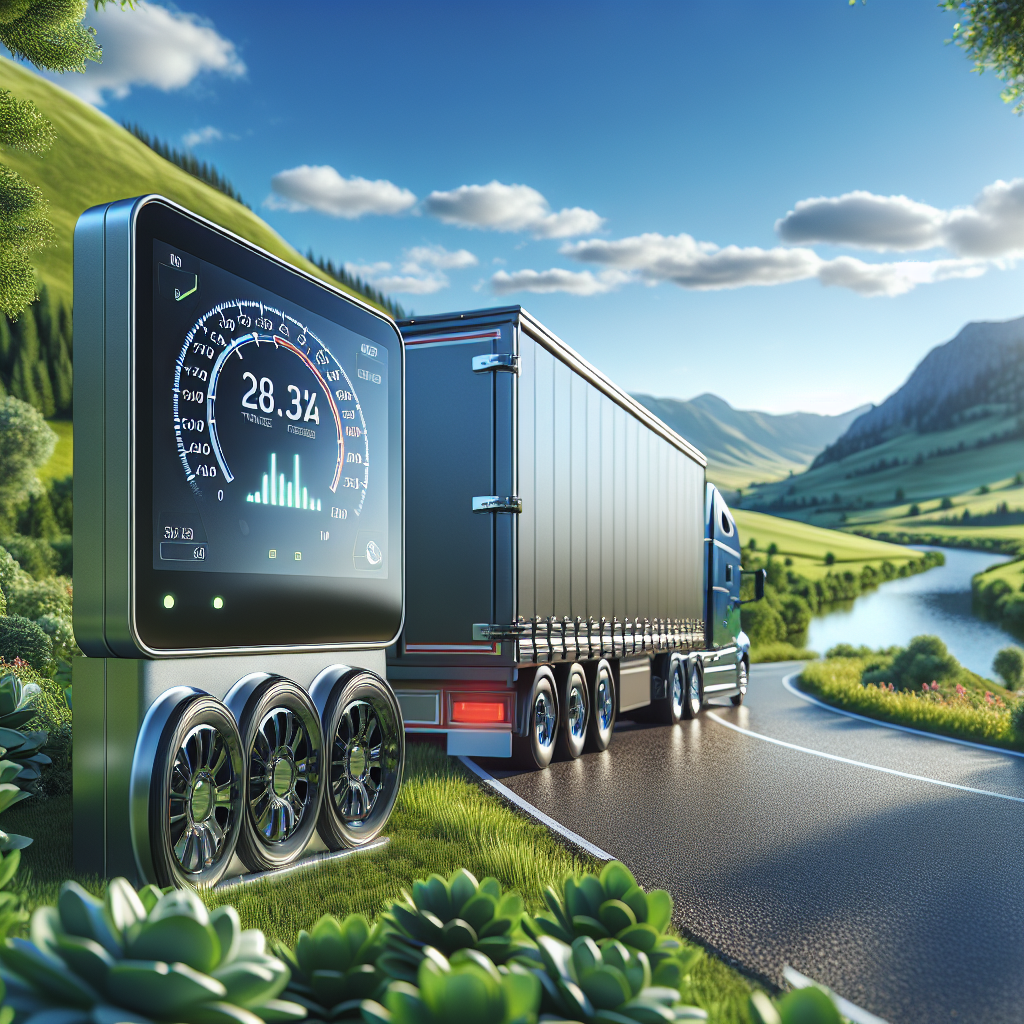 A remote trailer tire pressure monitoring system displayed with a scenic trailer background.