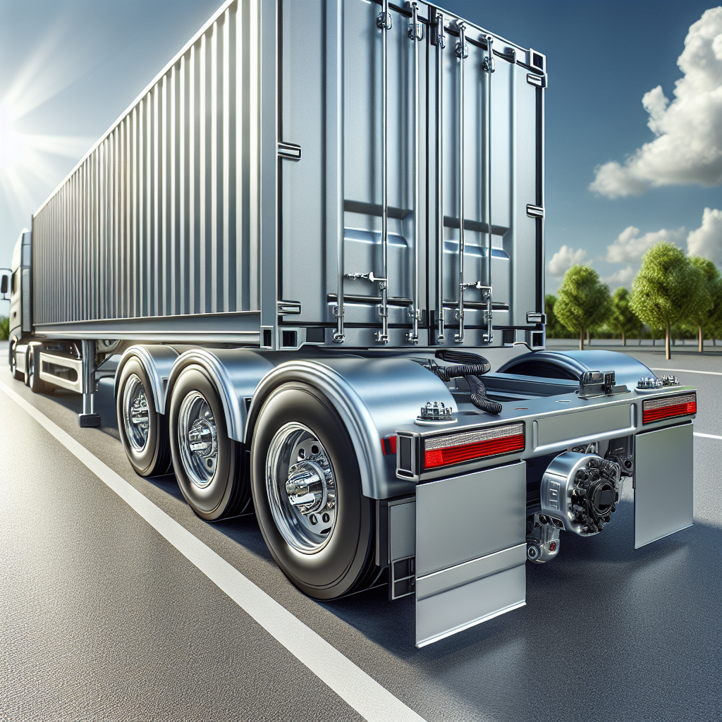 A trailer with temperature sensors on its axle boxes against a sunny landscape.