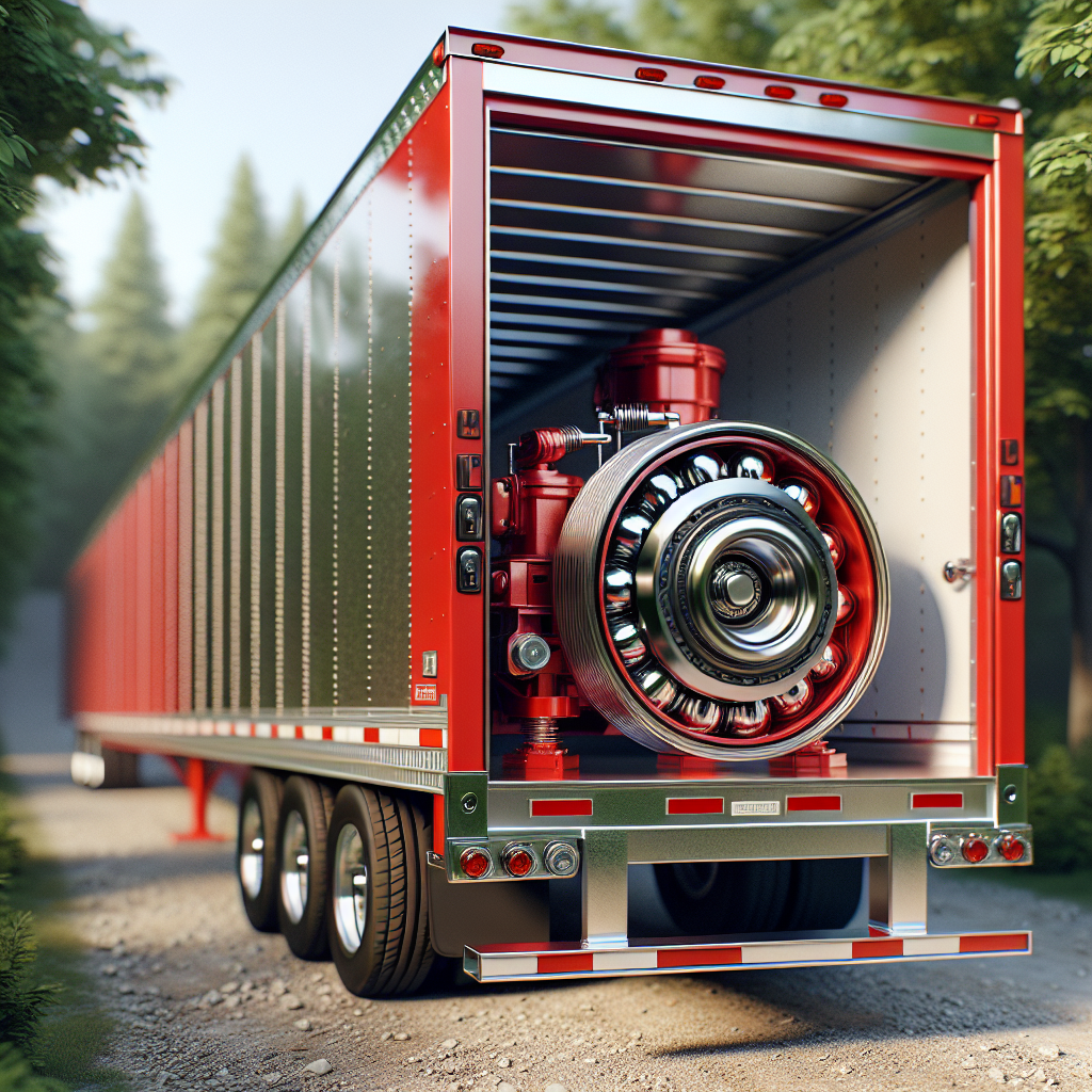 A trailer showcasing a bearing temperature monitor in a safe outdoor setting.