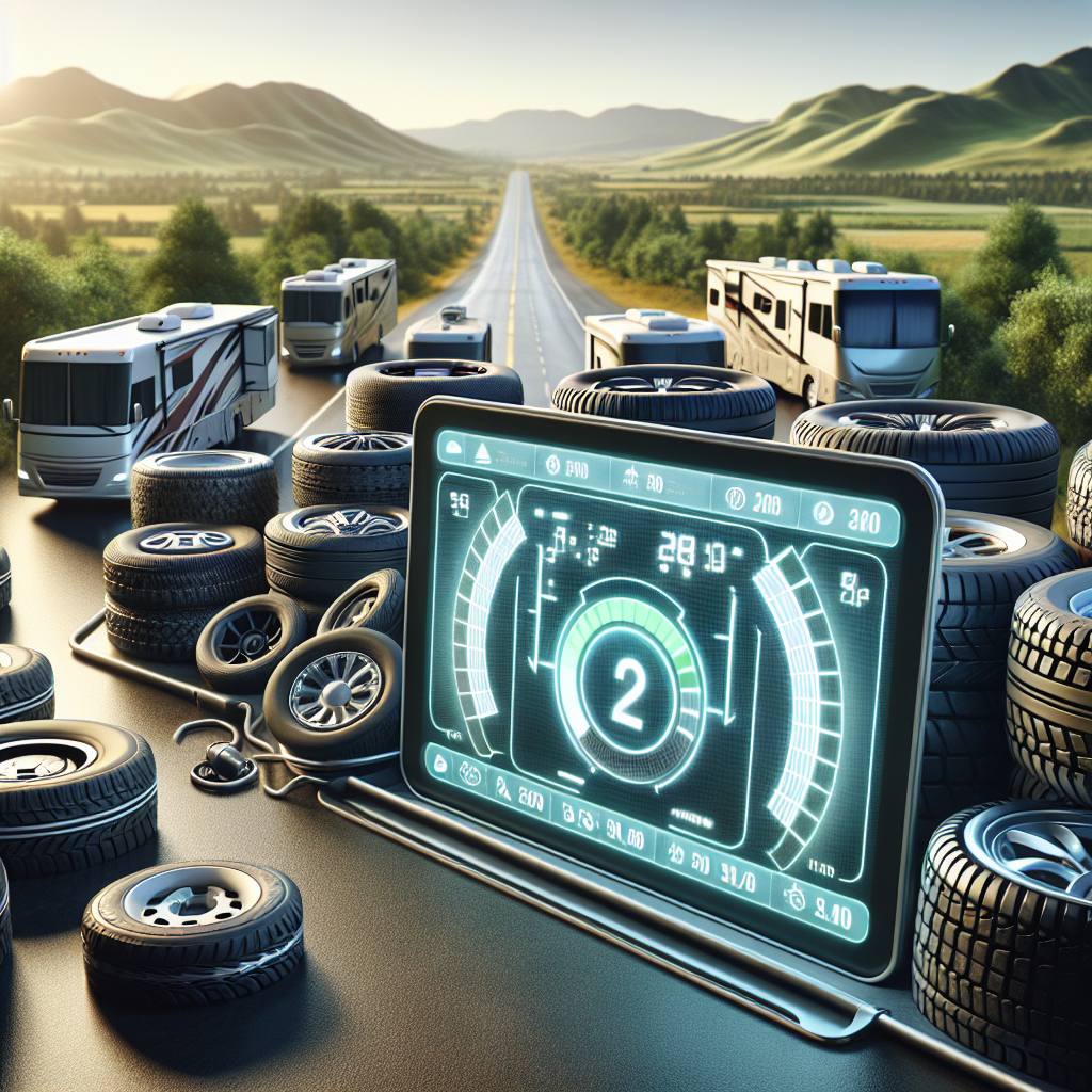 A tire pressure monitoring system display in an RV environment.