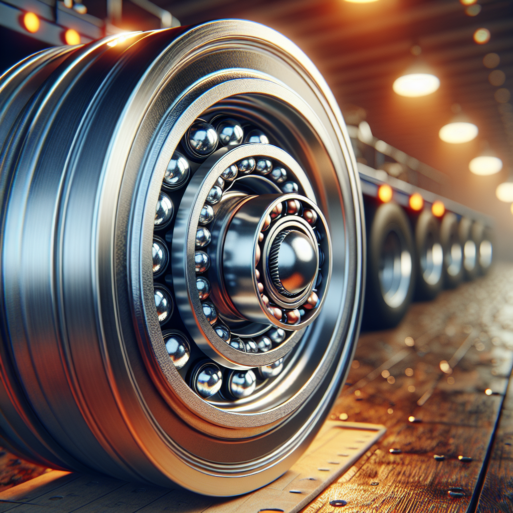 Close-up view of a trailer wheel bearing assembly.