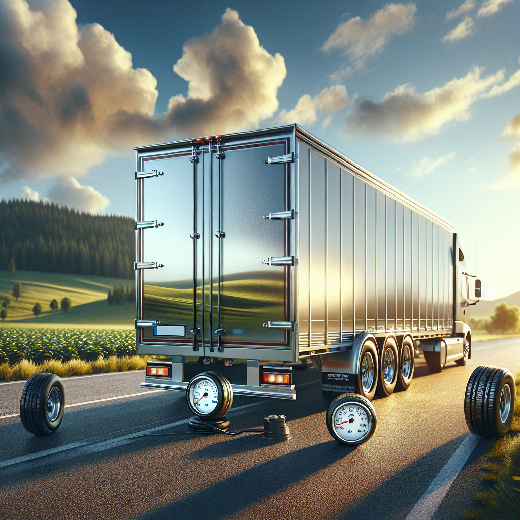 A trailer parked on a scenic road emphasizing its well-maintained tyres.