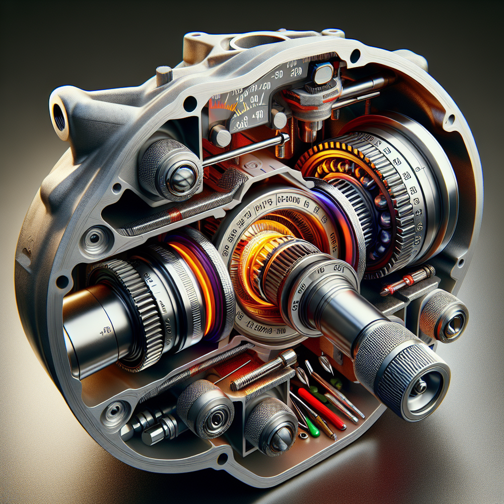 A detailed view of a trailer axle box with temperature gauge and maintenance tools.