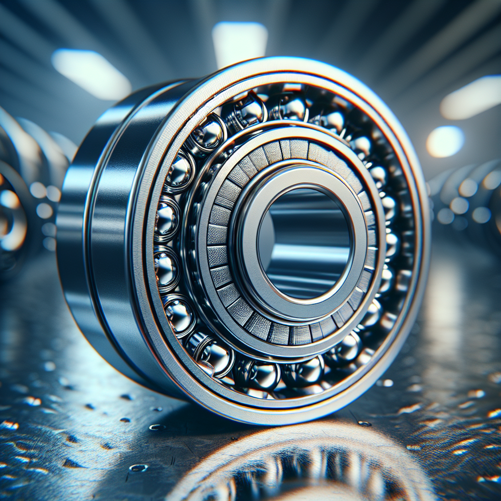 A close-up view of a trailer wheel bearing highlighting its inner and outer races and rollers.