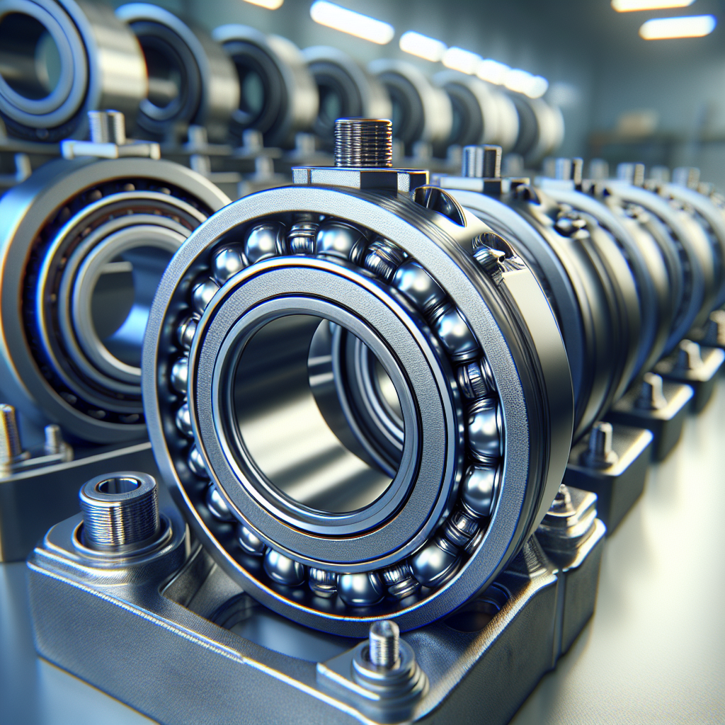 Close-up view of trailer wheel bearings in a workshop setting.