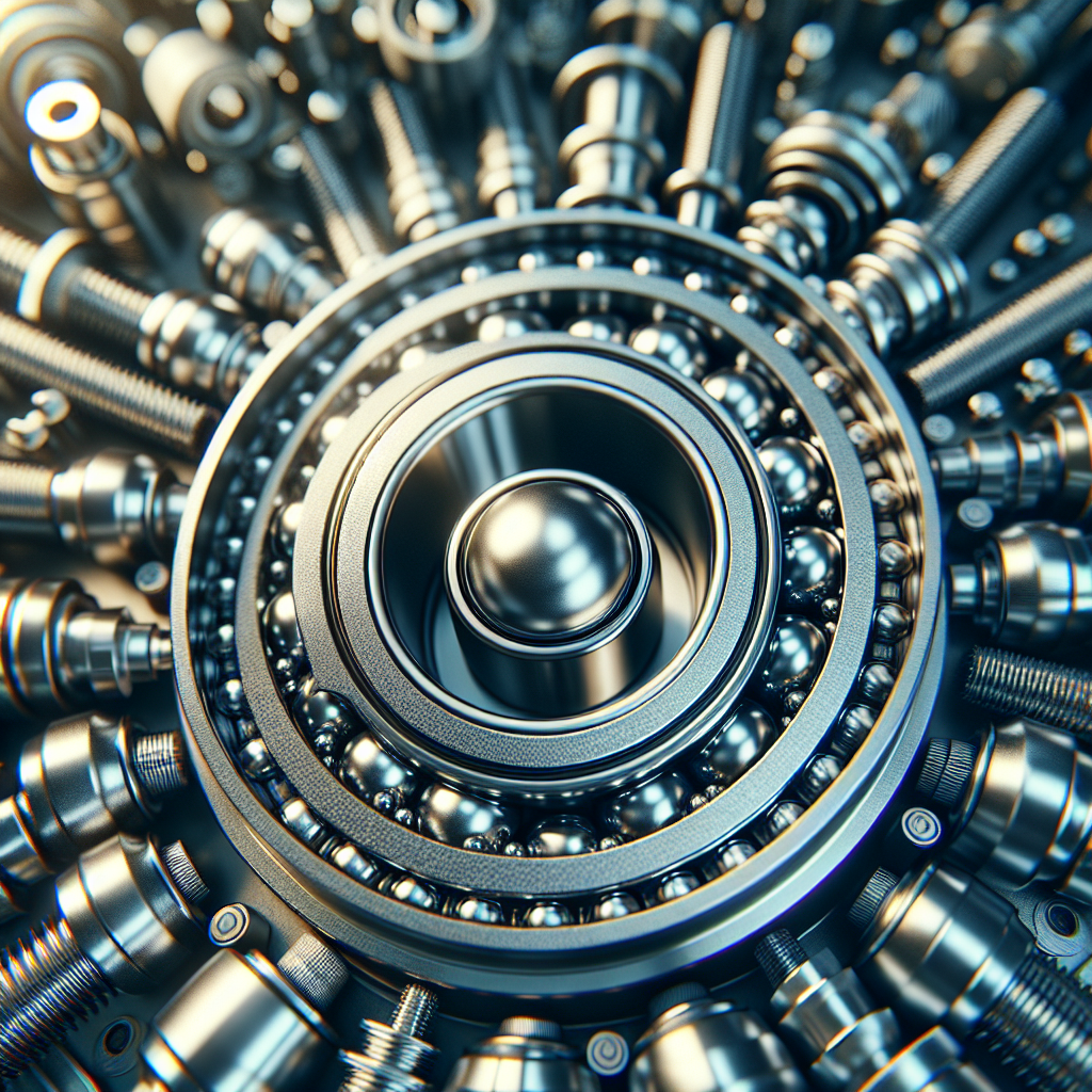 Close-up of a trailer wheel bearing assembly with steel balls in a circular race.